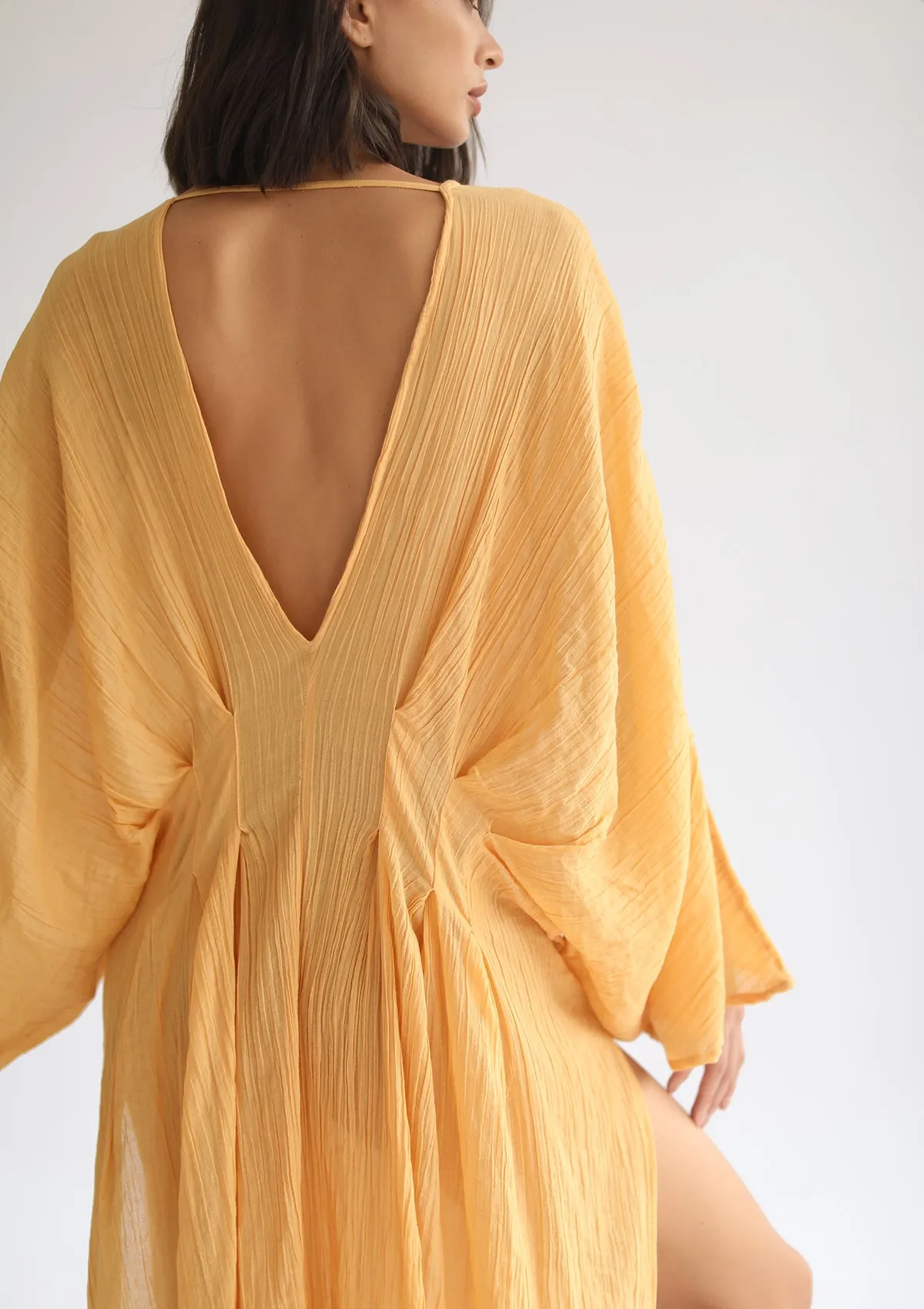 CORA KAFTAN DRESS - PALE GOLD