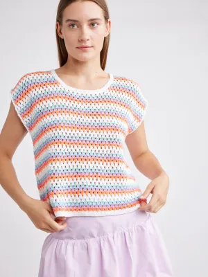 Corey Crochet Top - Neon Coral