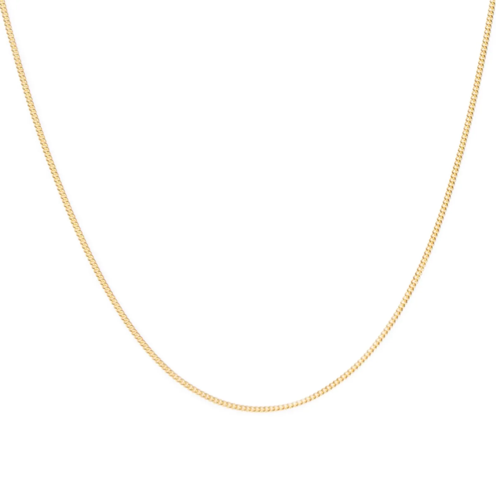 Curb Chain Necklace | Solid 14k Gold