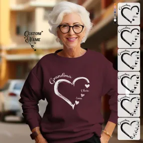 Custom Mama Grandma Round Neck Sweatshirt Personalised Crewneck Sweatshirts Mother's Day Gift