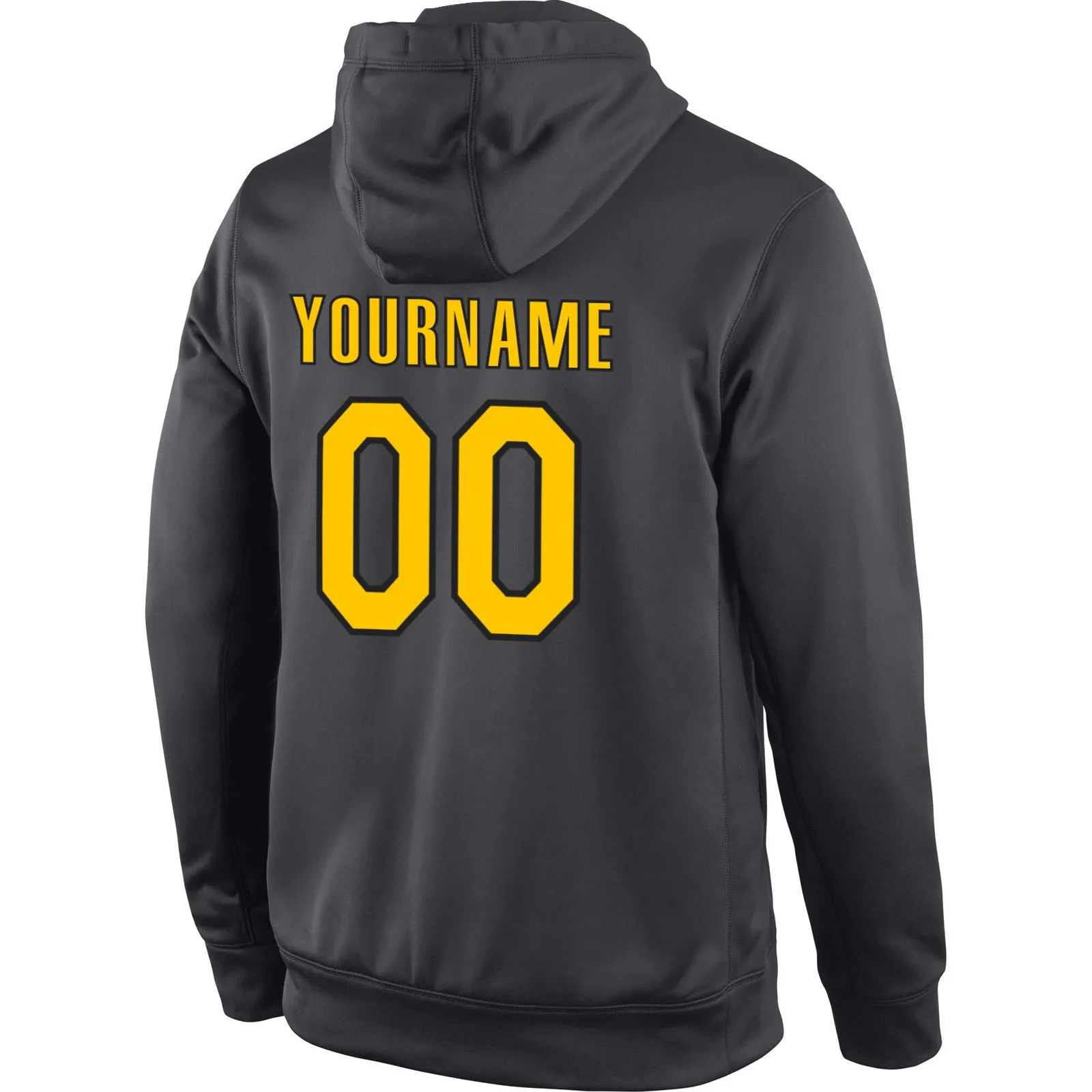 Custom Stitched Anthracite Gold-Black Sports Pullover Sweatshirt Hoodie