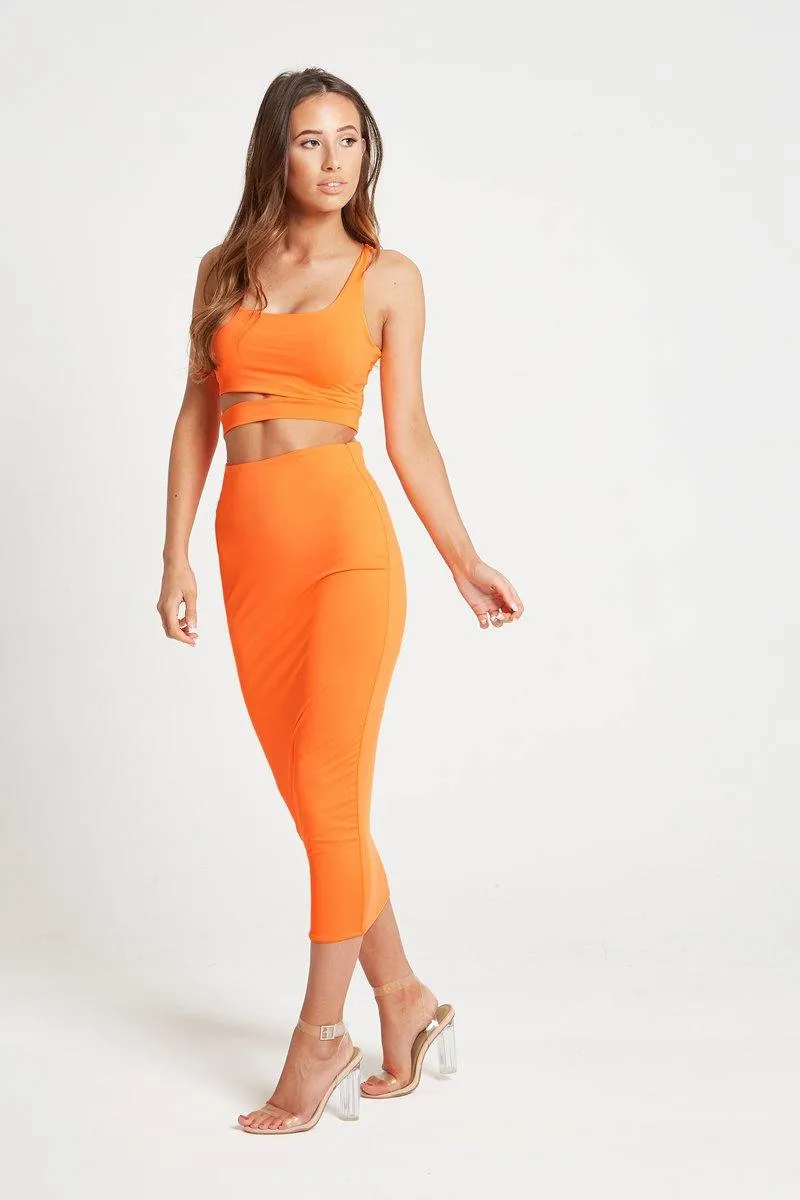 Cut Out Co-Ord in Orange