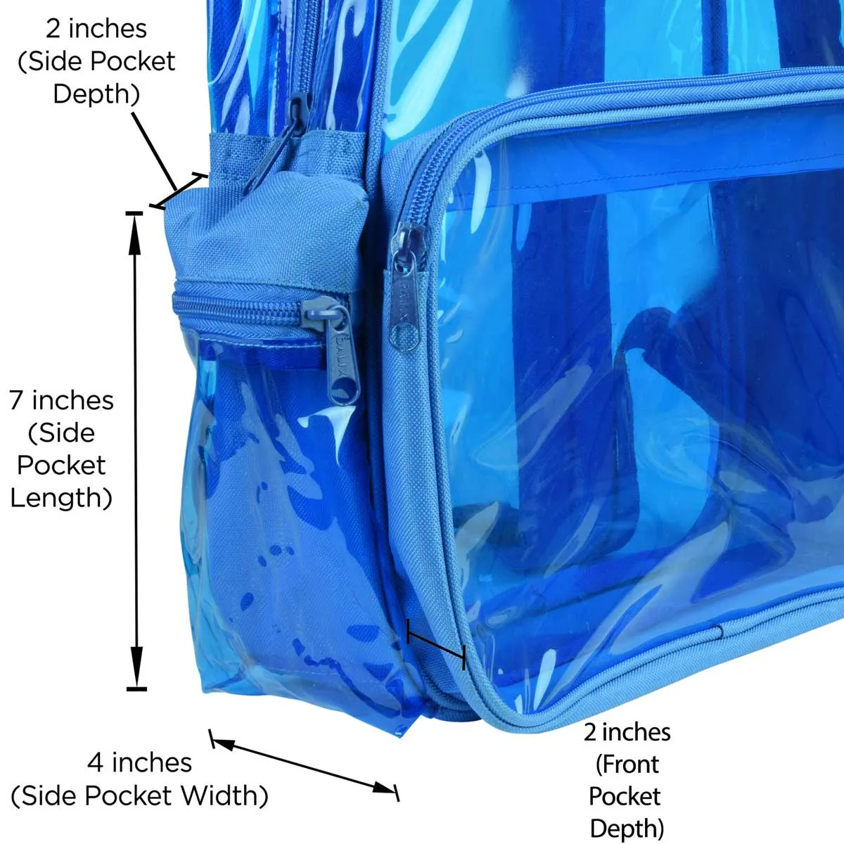 Dalix Small Neon Clear Backpacks