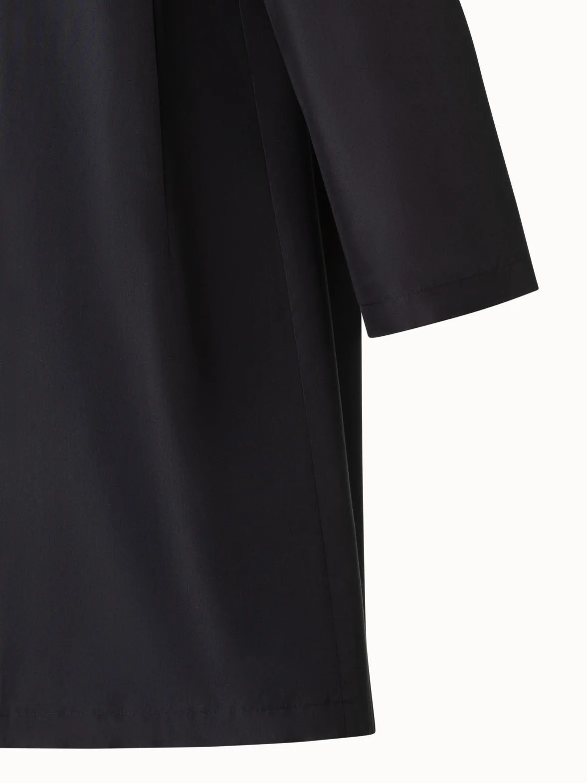 Double-Layered Wool Coat with Detachable Silk Layer