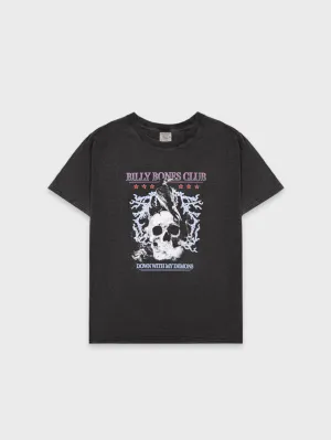 Down With Demons Tee - Washed Black