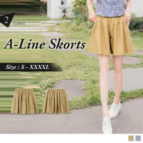 ELASTIC WAIST A-LINE SKORTS