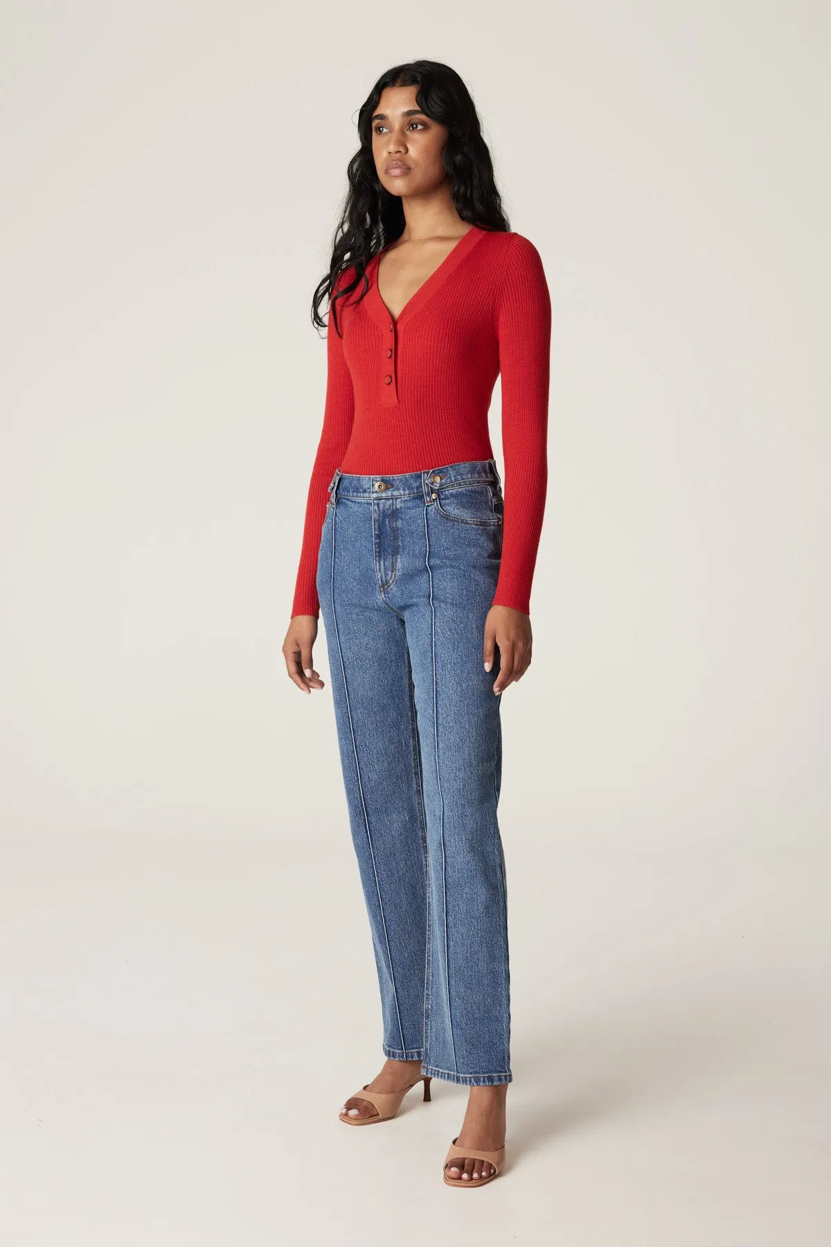 Elsa Merino Jumper - Tomato Red