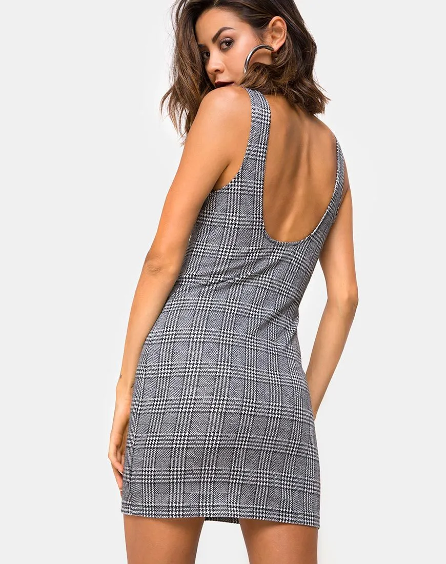 Ena Bodycon Dress in Hook and Eye Charles Check