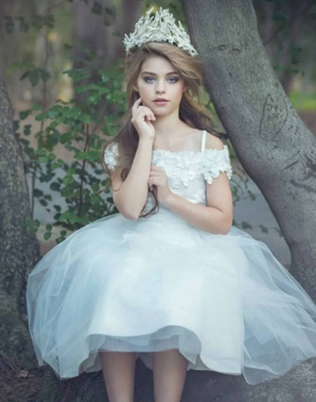 Enticing Off the Shoulder Tulle Dress - White