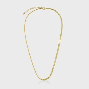 Essentielle Mixed Snake Link Chain Necklace, Gold Colour