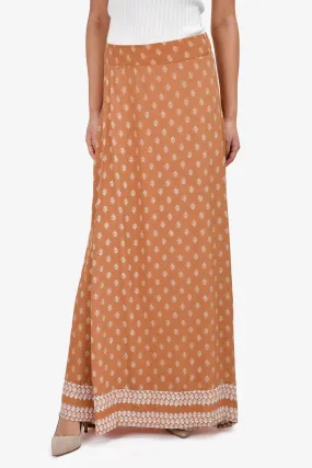 Faithfull The Brand Copper Patterned Maxi Skirt Size 4