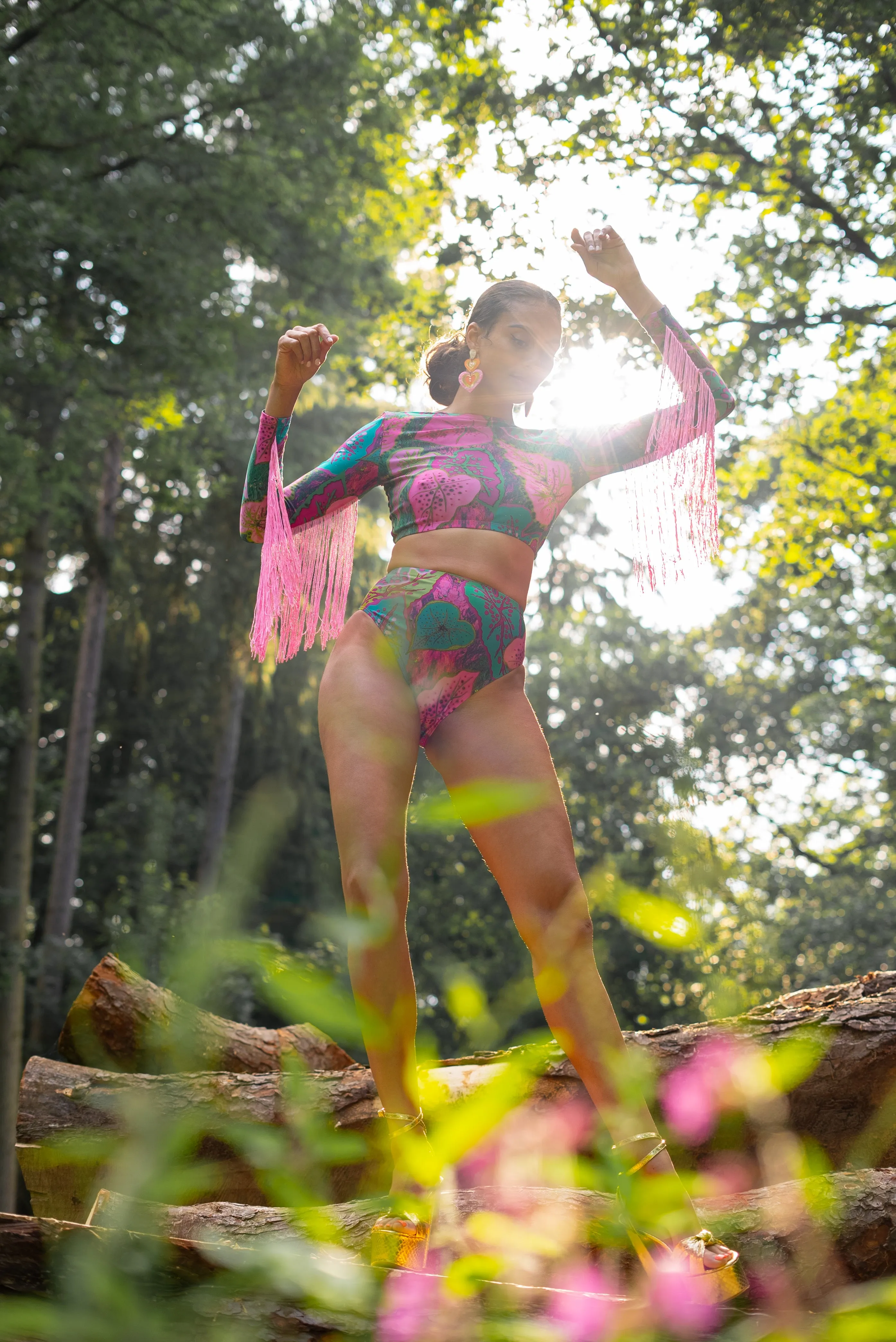 Festival Fringed Crop Top in Cala Elysium