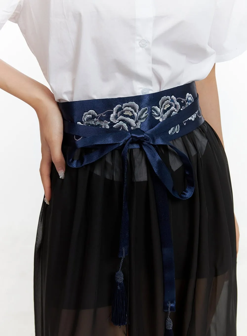 Flower Embroidered Waist Belt OU404