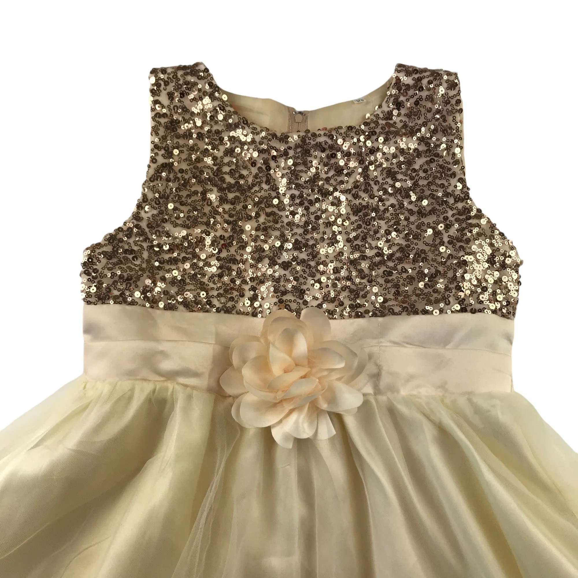 Formal dress 7-9 years cream white with sequin top