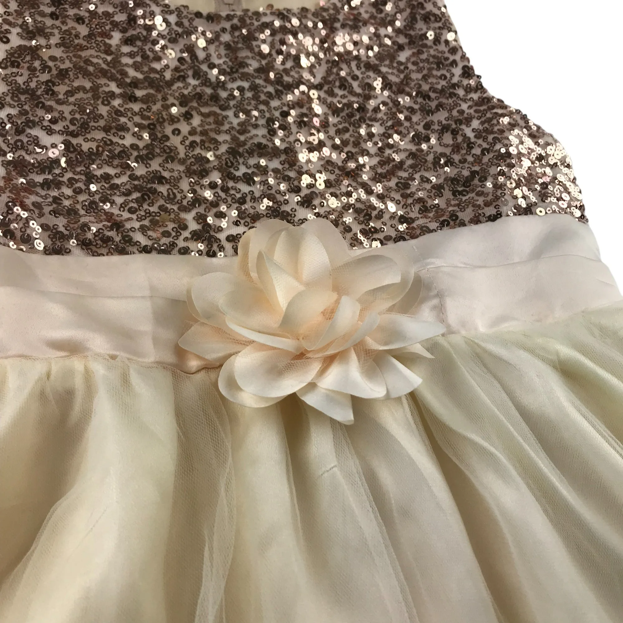 Formal dress 7-9 years cream white with sequin top