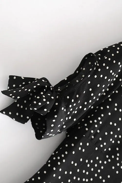 Galaxy Dot Bowknot-back Maxi Dress