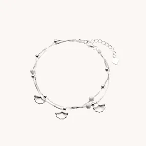 Gingko Leaves Silver Bracelet W.