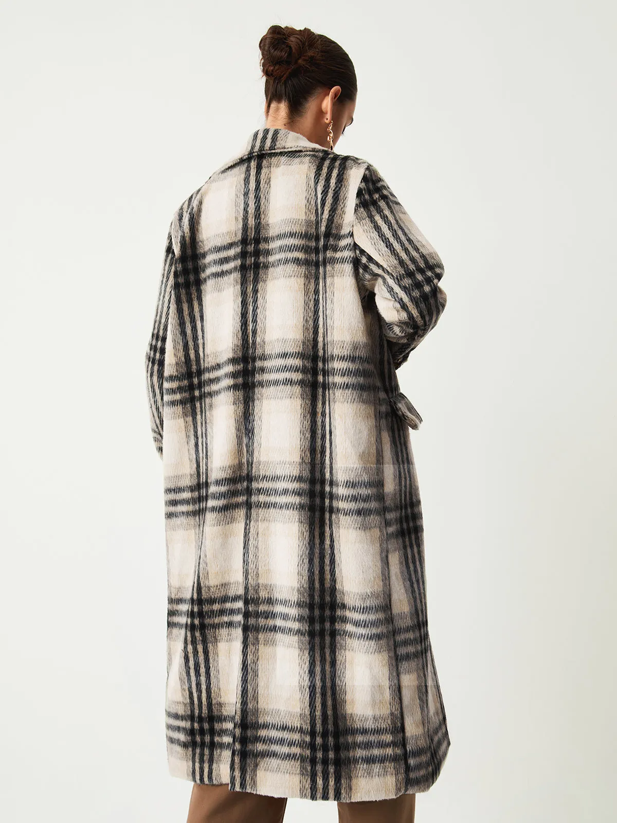 Glen Check Graceful Longline Coat