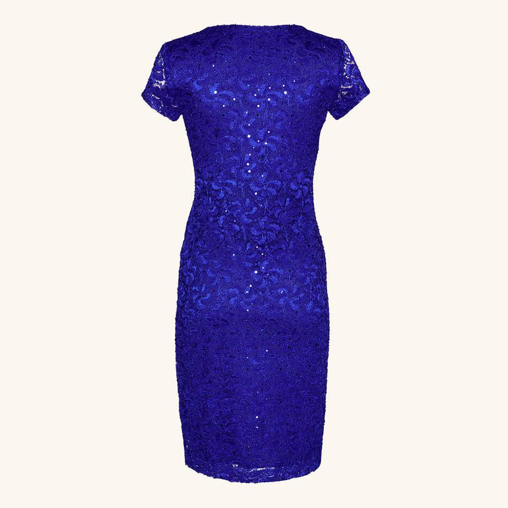 Gracie Cobalt Blue Sequin Lace Cocktail Dress