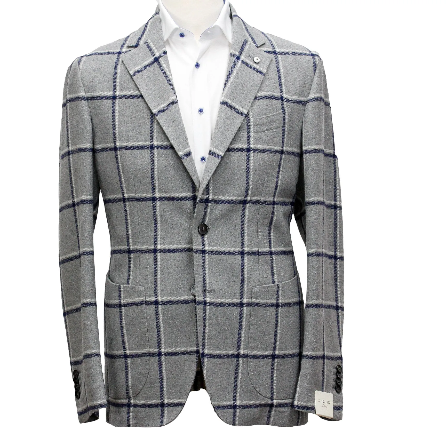 Gray Check Unconstructed Sport Coat - L.B.M 1911