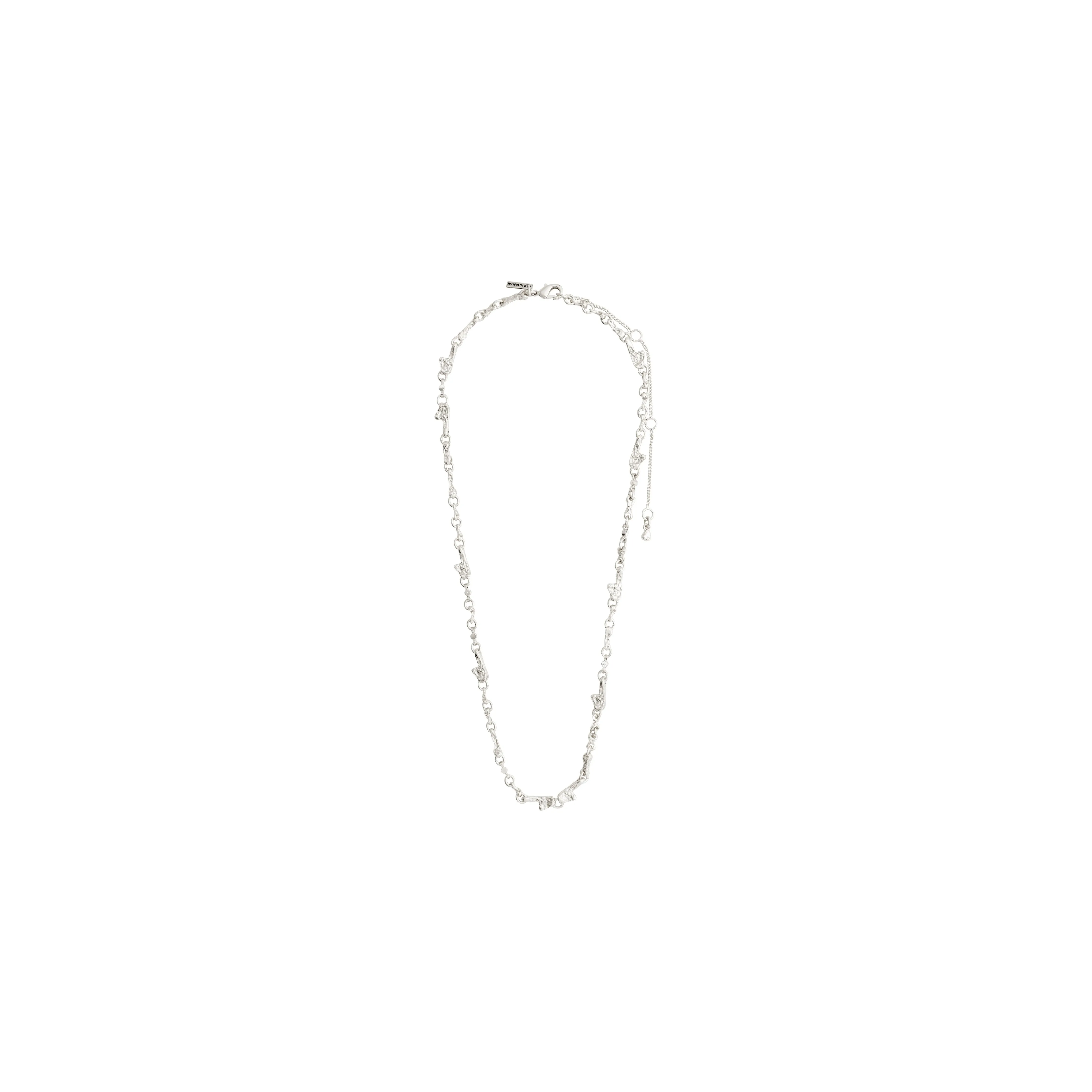 HALLIE organic shaped crystal necklace silver-plated