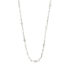 HALLIE organic shaped crystal necklace silver-plated