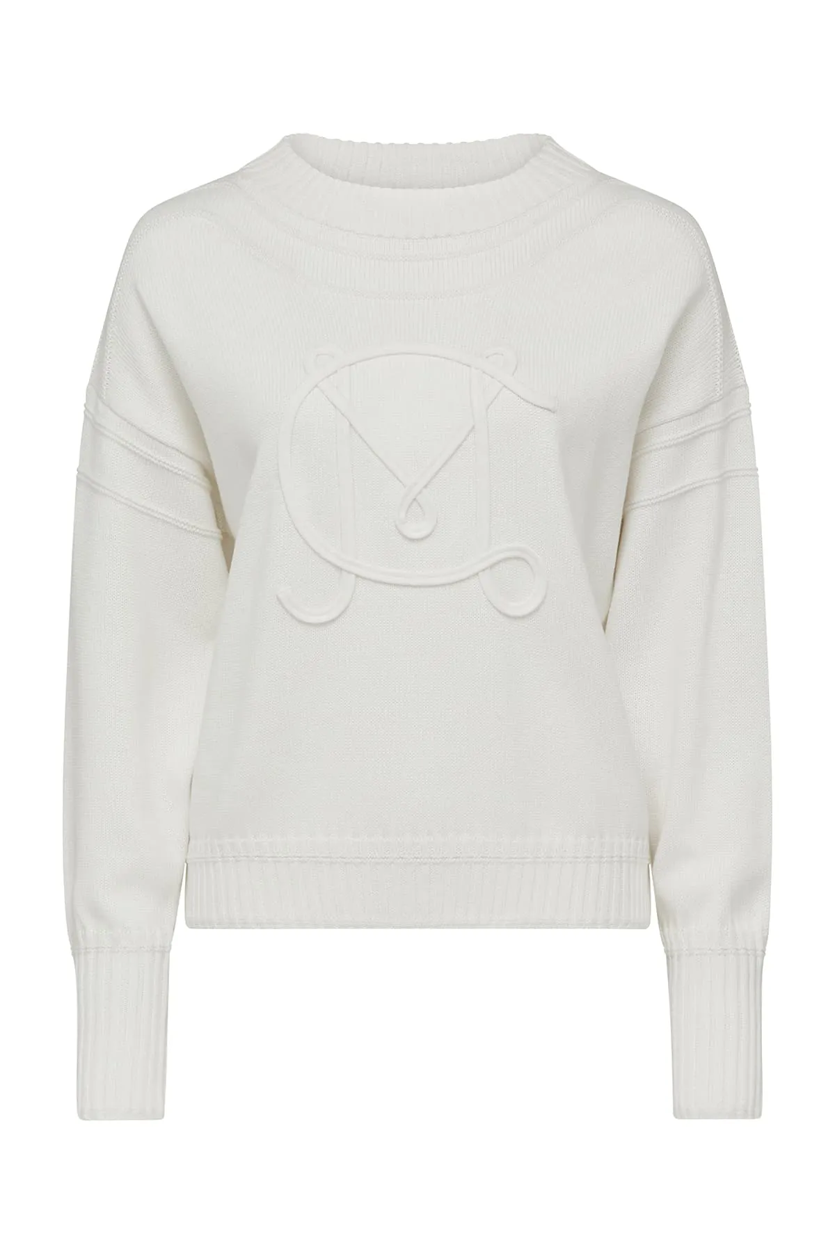 Heritage Cotton Crew Jumper - White