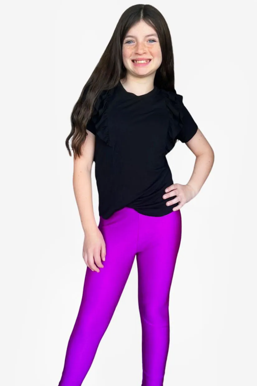 High Shine Long Legging - Neon Magenta