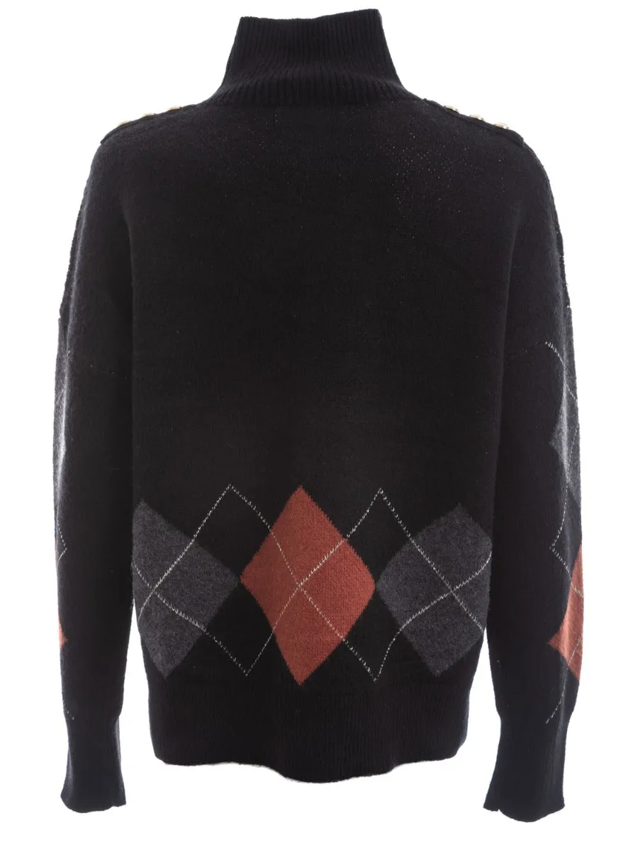 Holland Cooper Heritage Argyle Knit in Black