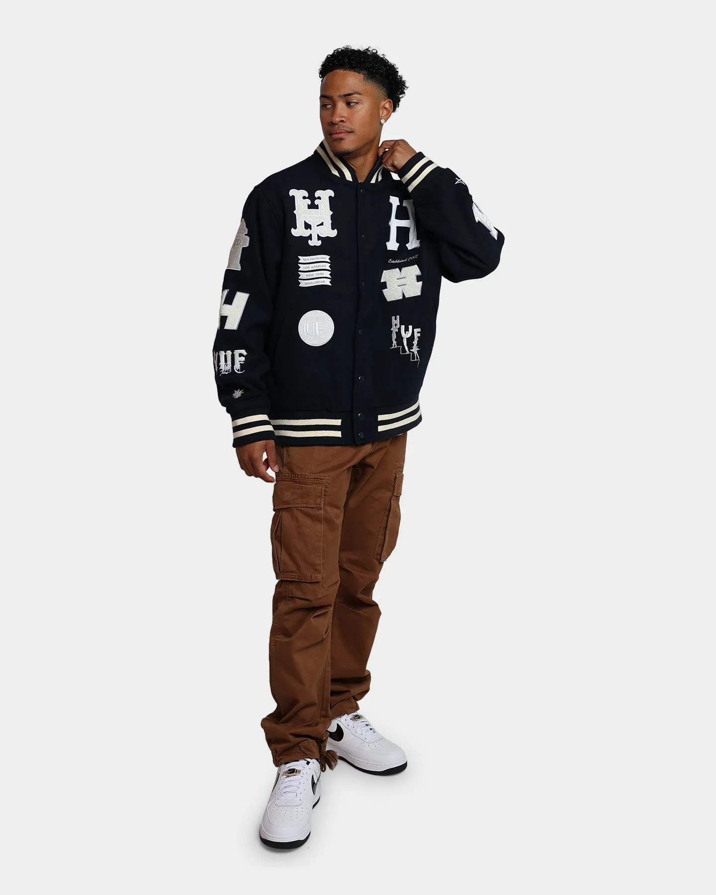 HUF 20 Year Classic H Varsity Jacket Navy