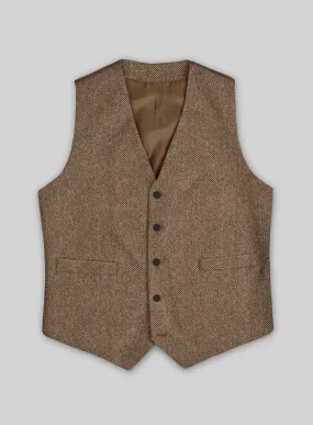 Irish Brown Herringbone Tweed Waist Coat