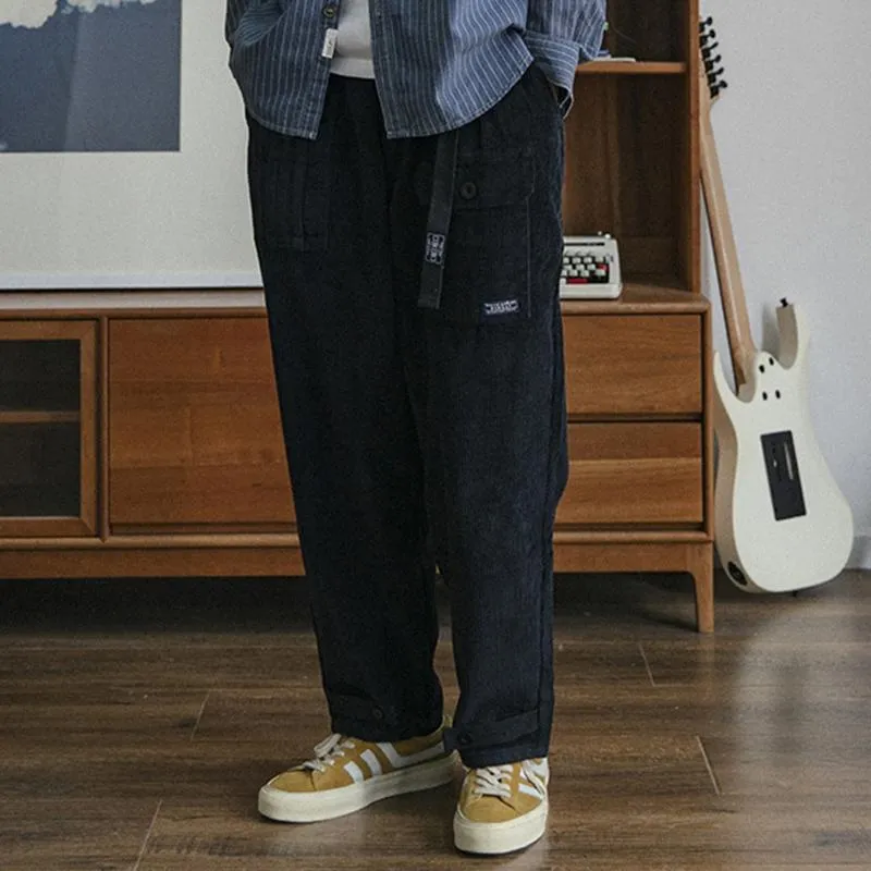 Japanese Retro Loose Fit Corduroy Pants