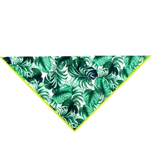 Jungle – Monstera White / Green Scarf (Neon Yellow)