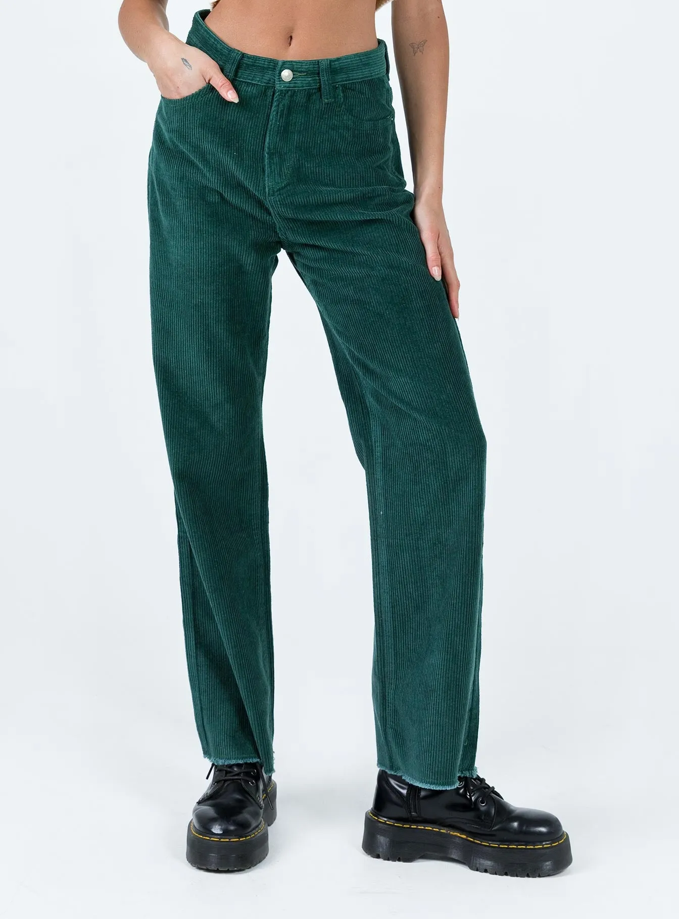 Kalinda Jeans Green Cord