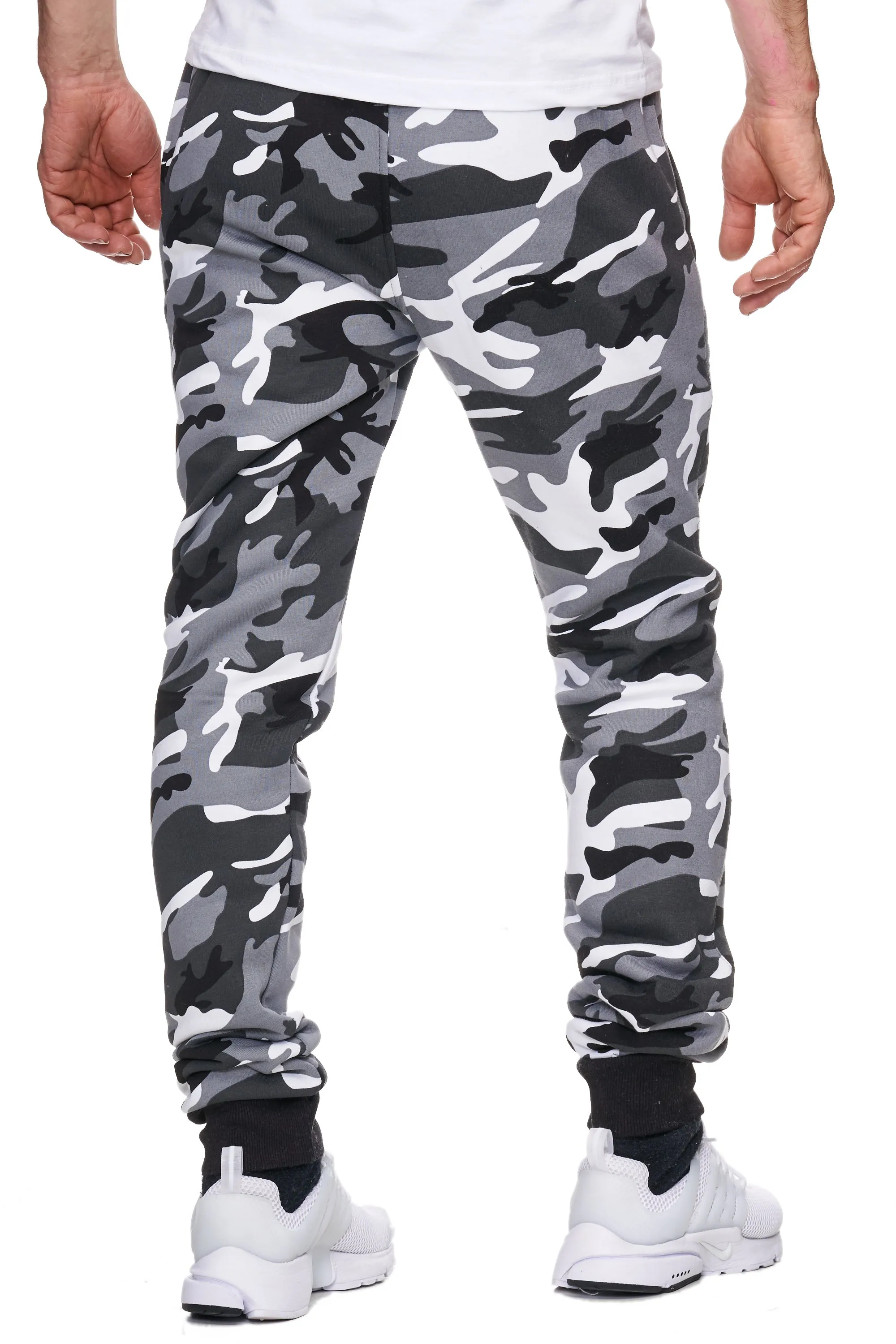 Kams Camo Sweatpants Joggers - Black White Gray X83A