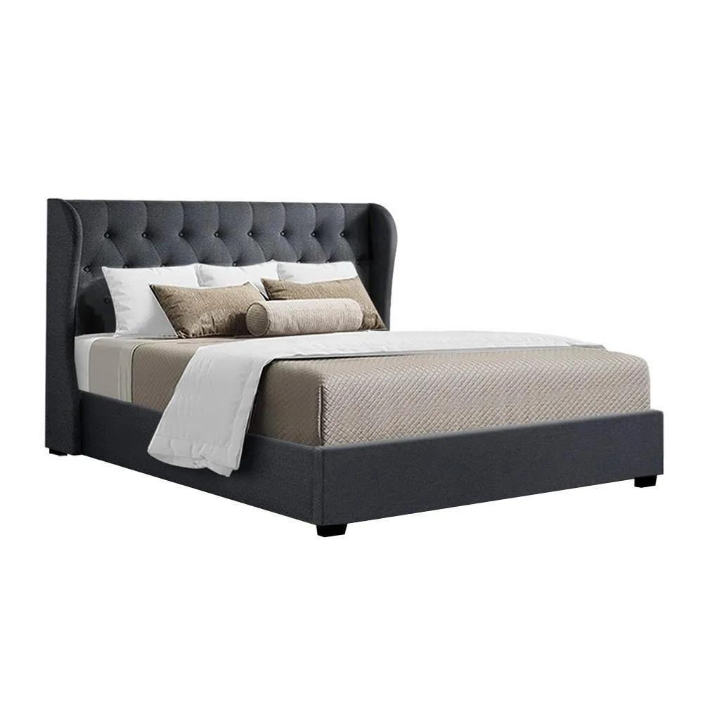 King Premium Package | Elouera Bed Charcoal, Algarve Euro Top Mattress (Medium Firm) & Deluxe Mattress Topper!