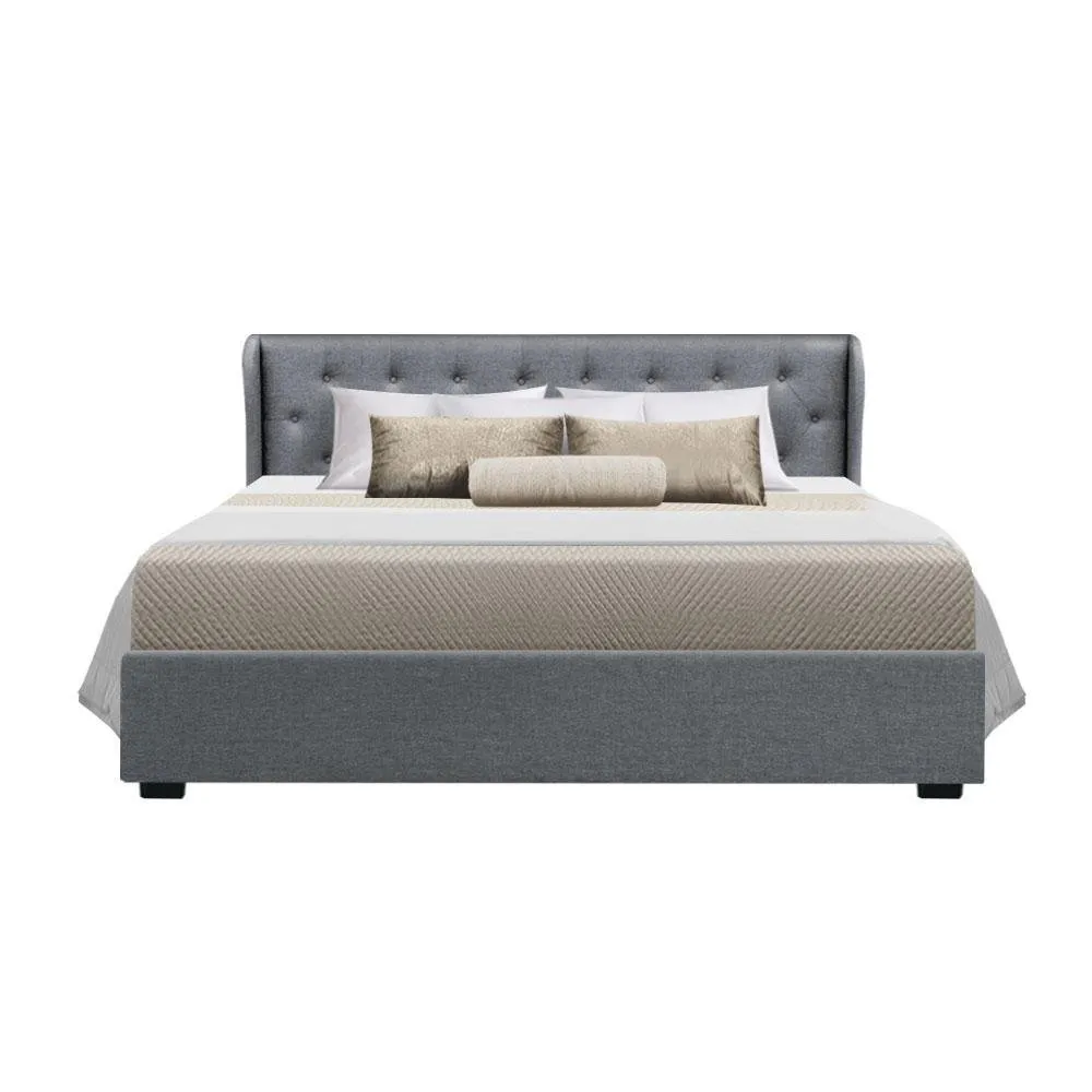 King Premium Package | Elouera Bed Grey, Algarve Euro Top Mattress (Medium Firm) & Deluxe Mattress Topper!