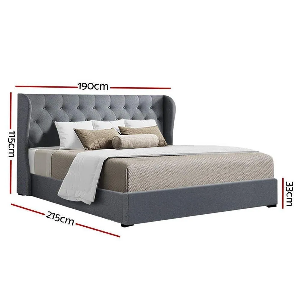 King Premium Package | Elouera Bed Grey, Algarve Euro Top Mattress (Medium Firm) & Deluxe Mattress Topper!