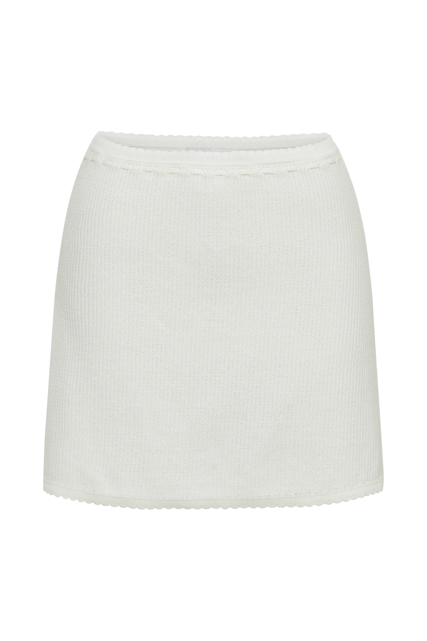 Kyra Waffle Mini Skirt - White