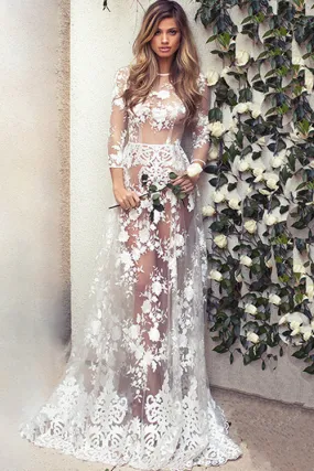 Lace See-through Maxi Dress