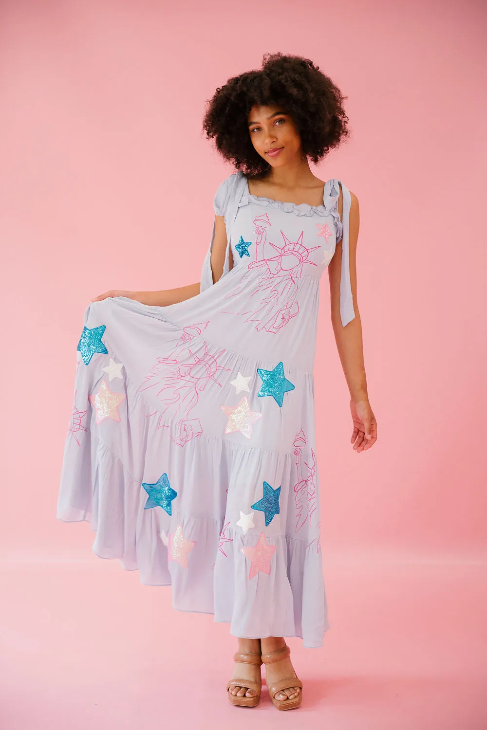 LADY LIBERTY BLUE MAXI DRESS