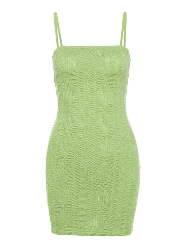 LANFUBEISI - Jacquard Bodycon Slip Mini Dress