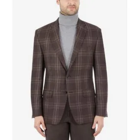 Lauren Ralph Lauren Mens Ultra Flex Plaid Sport Coat – Brown Plaid, Size 38R