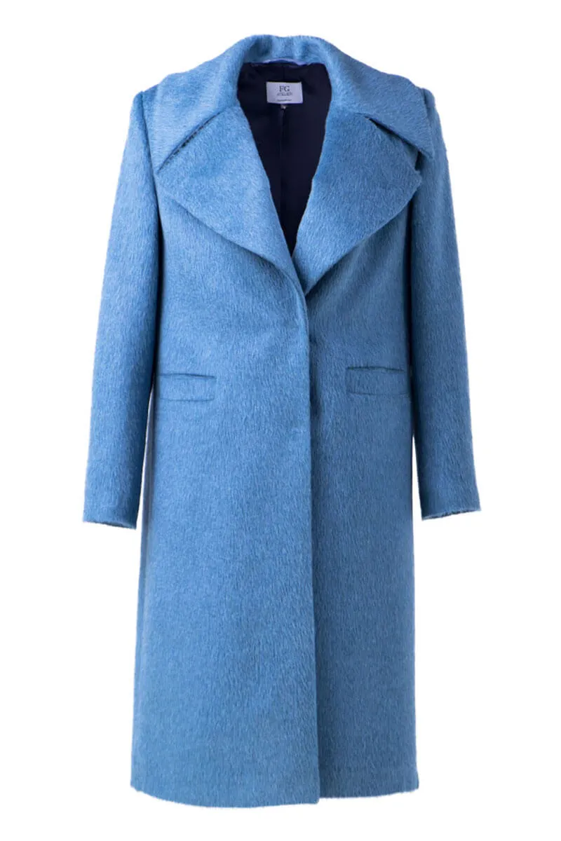 Light blue alpaca coat