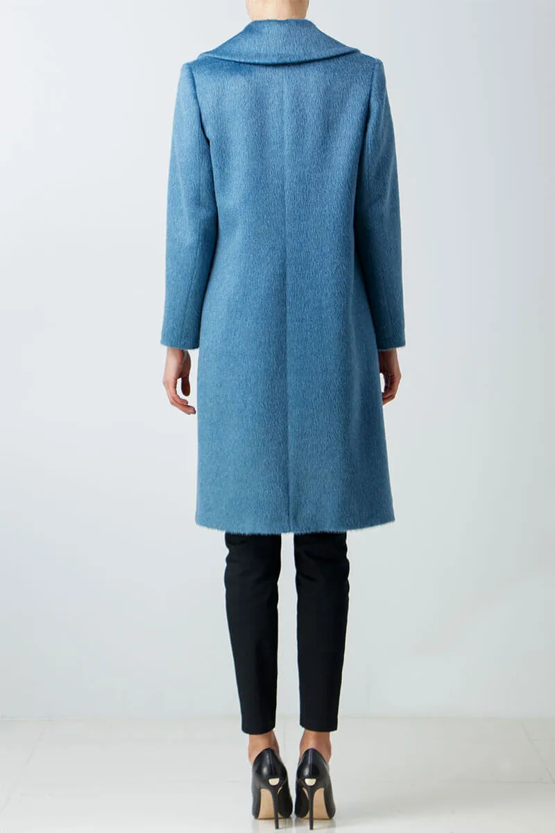 Light blue alpaca coat