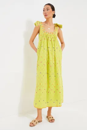 Lime Jacquard Obsidian Dress