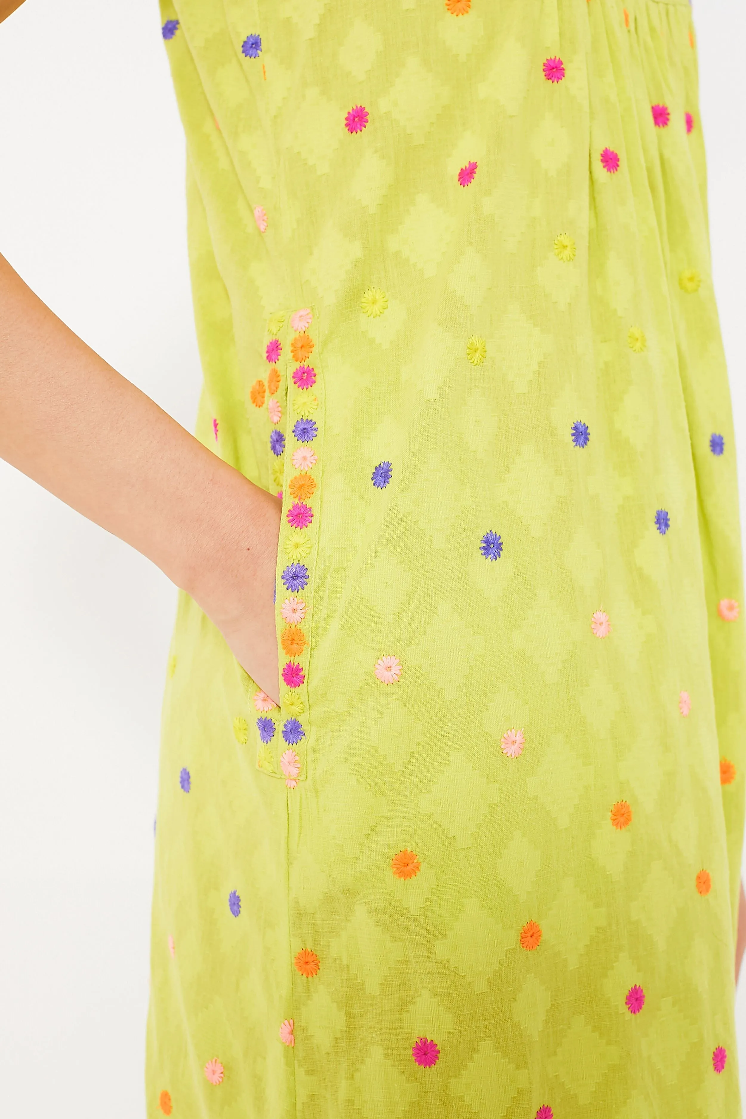 Lime Jacquard Obsidian Dress