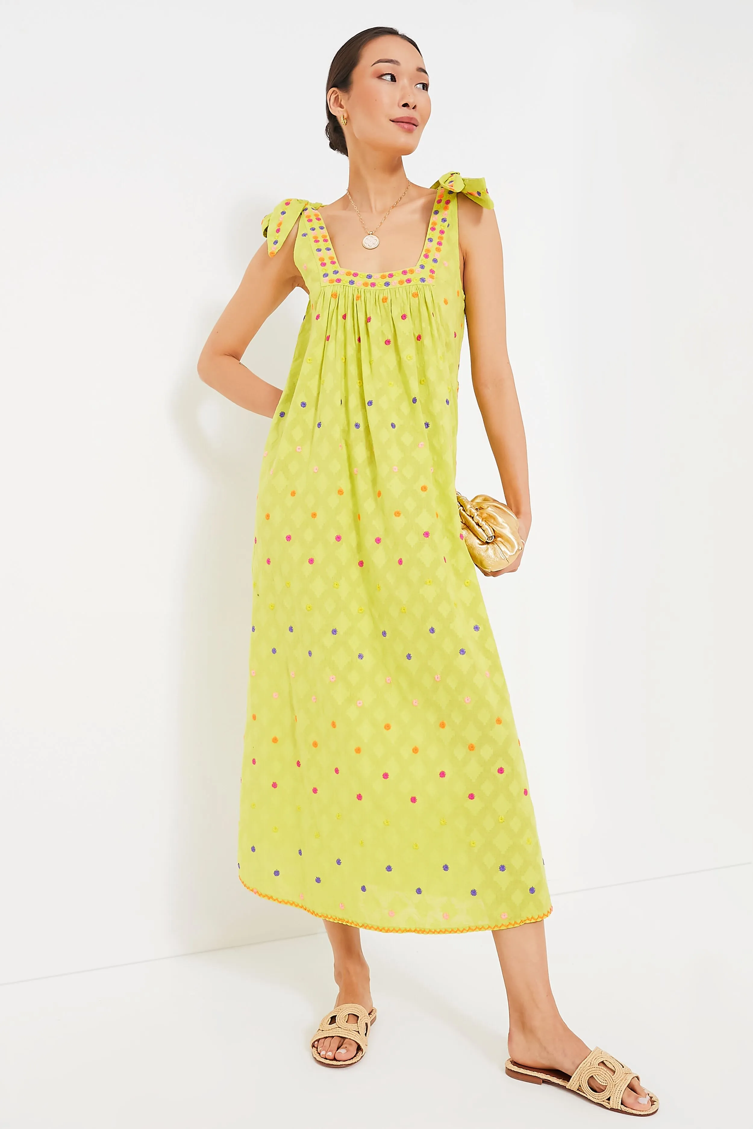 Lime Jacquard Obsidian Dress