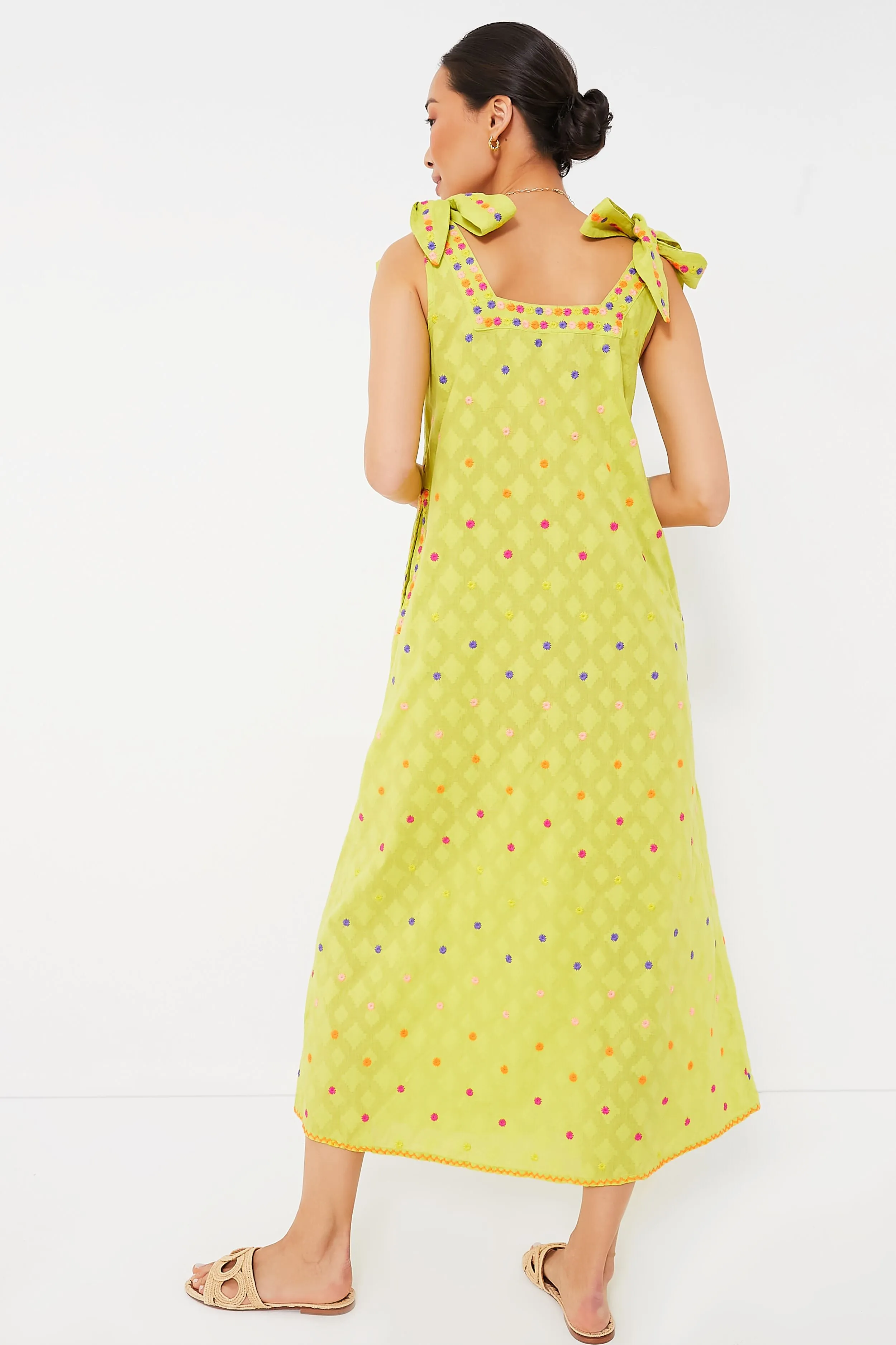 Lime Jacquard Obsidian Dress