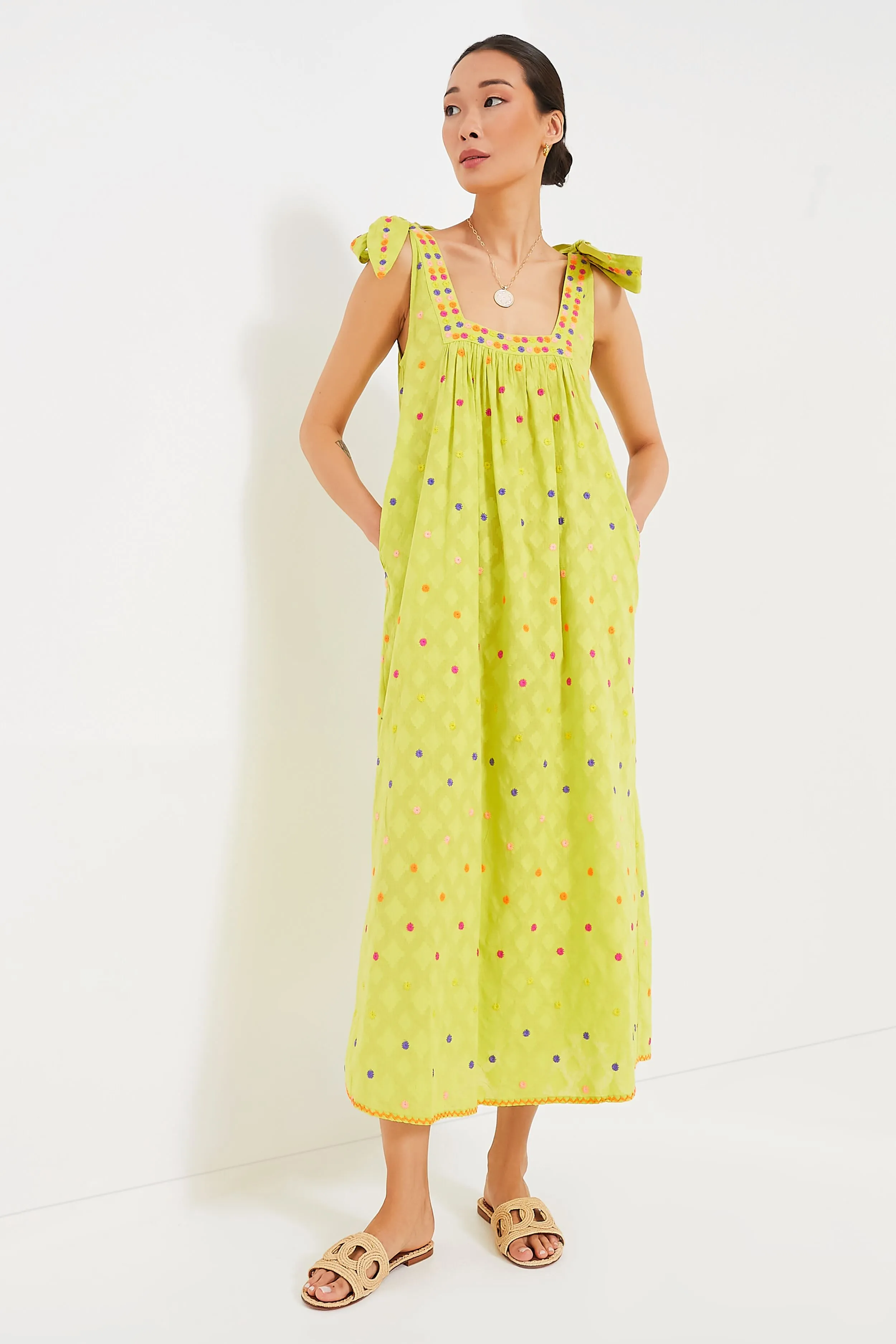 Lime Jacquard Obsidian Dress